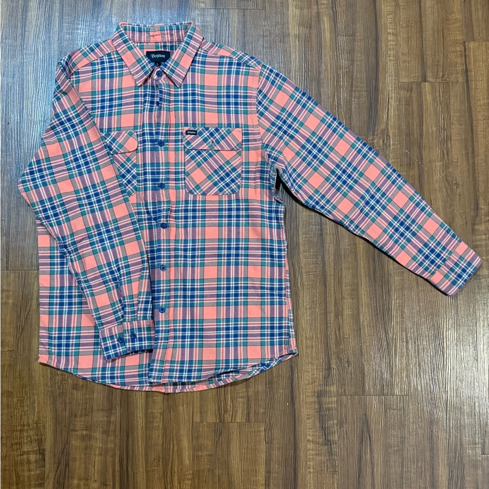 Brixton Bowery Plaid Shirt (orange/blue/green)